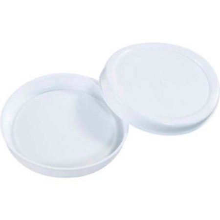 THE PACKAGING WHOLESALERS Plastic End Caps, 4" Dia., White, 100/Pack MTCAP4